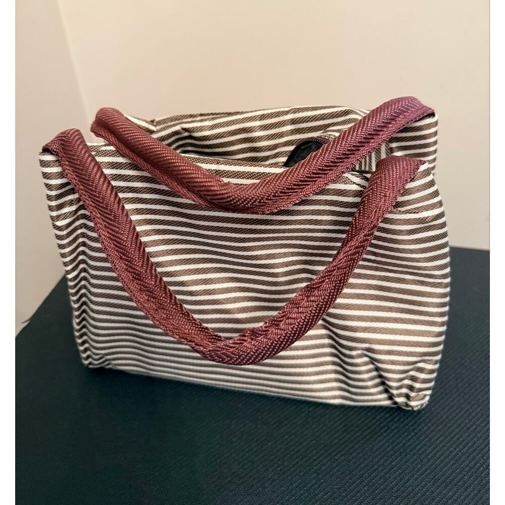 New puppy-themed insulated lunch bag, brown striped pattern Dogs Make Me Happy - Picture 6 of 7